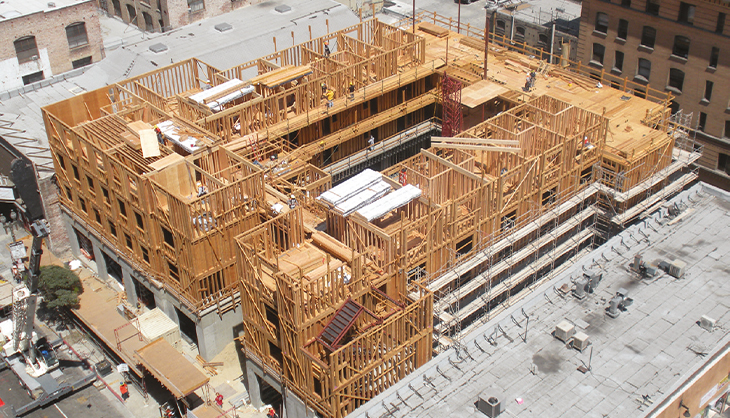 Imagen referencial: Construcción en madera - entramado ligero. 